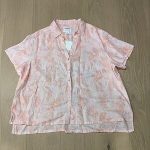 Linen boxy fit button up